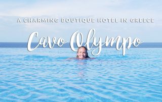 If you want an affordable luxe boutique hotel in Plaka, Greece you'll find it here. This Cavo Olympo review has images of the whole property and food.